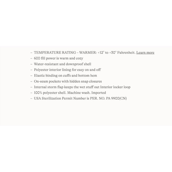 down jacket new $149 lands end 3xl winter puffer coat mens 3x 600 fill power - Picture 4 of 4